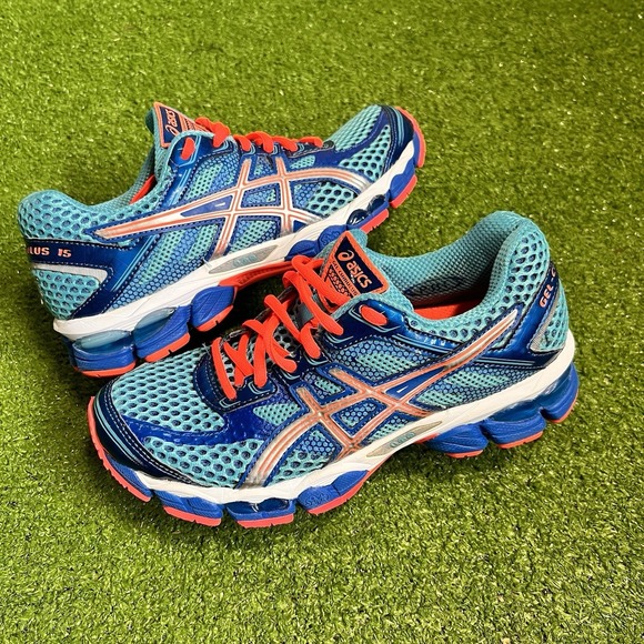 Asics Running Shoes Womens SZ 6 Gel Cumulus 15 T3C5N Blue Orange  Sneakers  NWOT - Picture 1 of 8